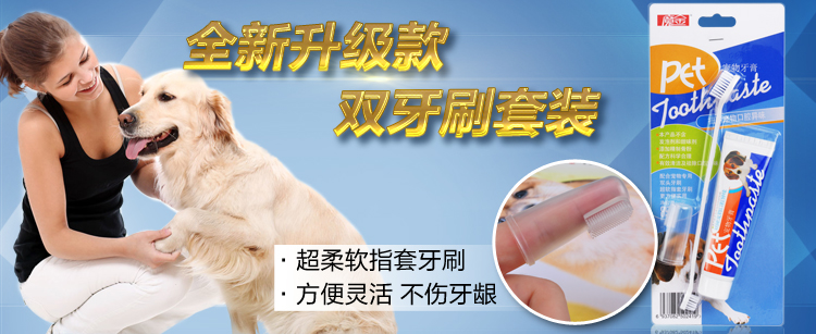 物牙膏牙刷套装 泰迪金毛牙刷牙膏 狗狗清洁牙