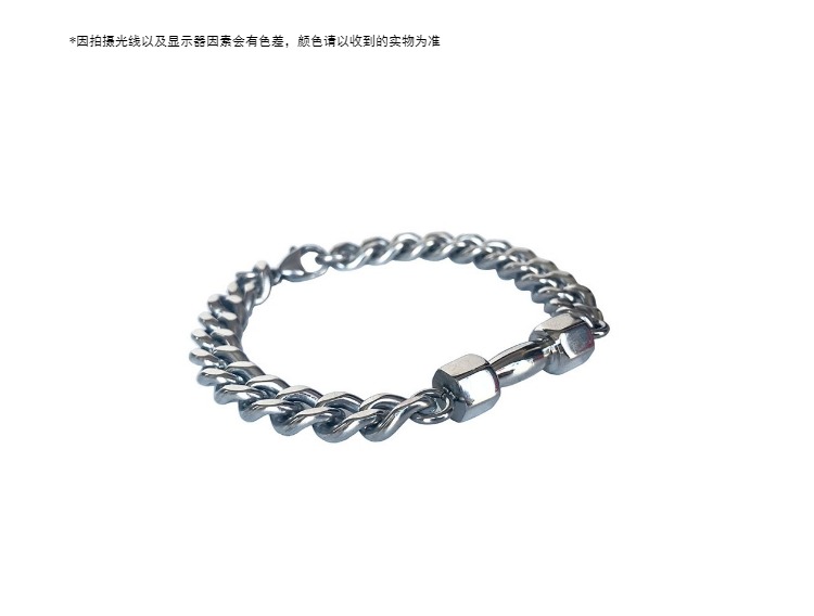 Nhật Bản và Hàn Quốc thương hiệu thủy triều titan thép quả tạ thể thao vòng đeo tay nam đường phố hip hop không phai thời trang vòng đeo tay thể dục đôi - Vòng đeo tay Clasp vòng tay đá phong thủy