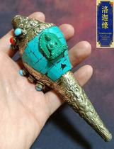 {Luojiayuan} Imported from Nepal Tibetan silver enamel turquoise Amitabha Buddha conch white conch