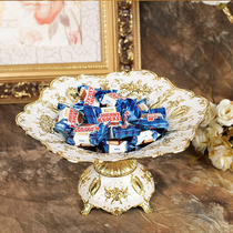 Russian style big fruit plate creative modern living room coffee table European high-grade silver tin dried fruit plate gift