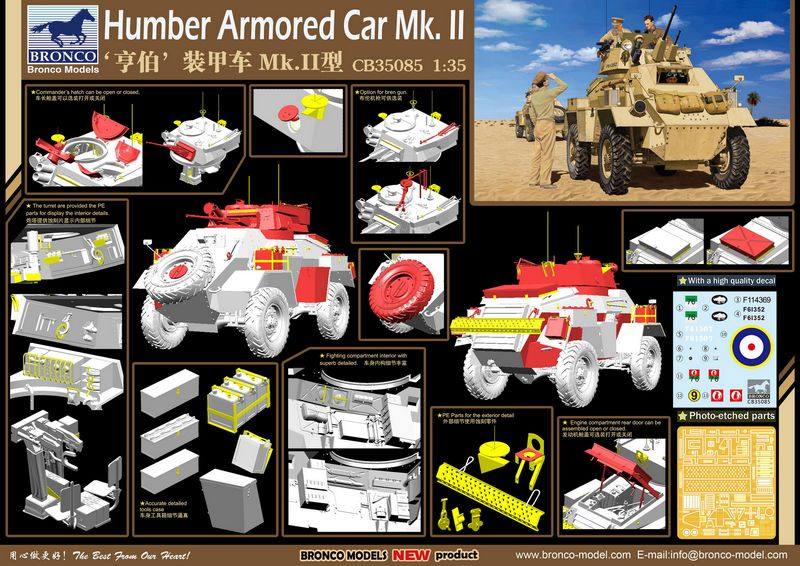 Weijun Model CB35085 1 35 British World War II "Humber" Mk II Wheeled Armored Vehicle