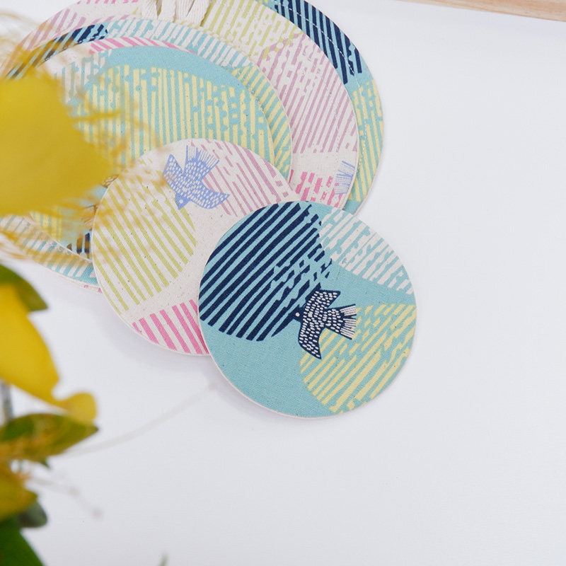 Guiyan handmade fabric round quilted placemat coaster oval one person food tea mat