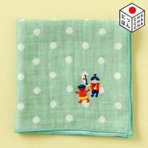 (Japanese) Japanese legendary Cotton yarn embroidered handkerchief Momotaro