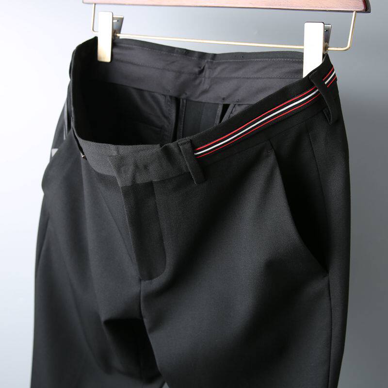 秋冬新款黑色商务休闲裤 男士小直筒修身休闲西装裤长裤 男裤