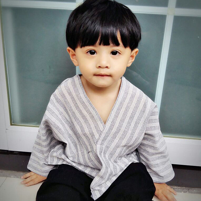 Baby monk clothing children's costume cotton and linen pullover boys and girls children's clothing spring and autumn thin section costumes