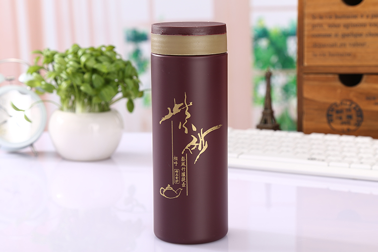 Ly cát làm giàu màu tím ly cốc chân không bằng thép không gỉ sẽ được bán kỷ niệm cốc trà mở quà tặng cốc quảng cáo tùy chỉnh có thể in bình giữ nhiệt