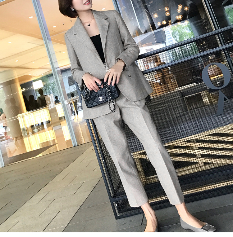 M.S2018 quần áo mùa thu mới tay cho cổ áo khí chất phù hợp với áo hai dây phù hợp với áo khoác ngắn nữ Slim áo khoác nữ hàn quốc