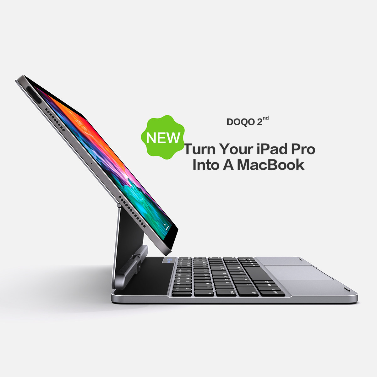 Doqo aluminum alloy flat plate magnetic control keyboard for 2021iPad Pro11 12.9 10.9 inch Air4