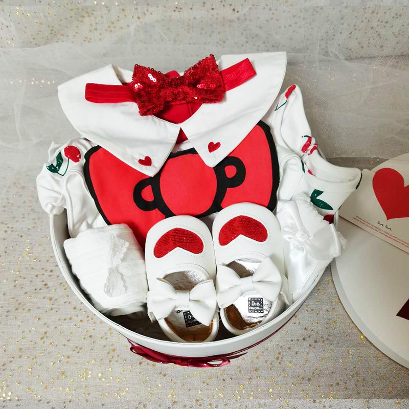 Spring Autumn Summer Women's Baby Gift Box Newborn Delivery Upscale Kit Box Red Suit Full Moon 100 Days Old