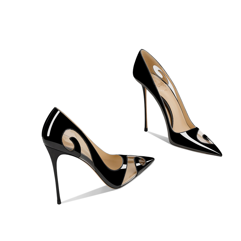 Black Genuine Leather High Heels for Women, 2026 Spring New Style, Soft Leather Pointed Toe Stiletto, Ultra-Shallow Mouth, Socialite Style