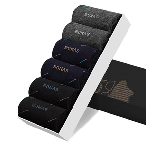 【宝娜斯】男士礼盒袜子6双装