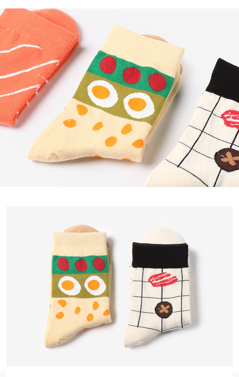 Bao Nasi hình minh họa dễ thương như trẻ con trong vớ ống wow vớ nữ mùa xuân và mùa thu vớ cotton Nhật Bản phiên bản Hàn Quốc của xu hướng cá tính - Vớ bông tất adidas cổ ngắn