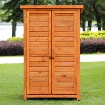 Outdoor anti-corrosion wood locker Solid wood cabinet glove box Assembly wood tool cabinet Balcony garden storage cabinet