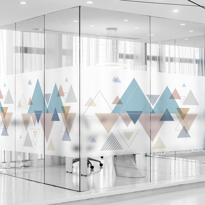 Creative Personality Business Glass Cling Film Office Company to Open Glass Deco Electrostatic Frosted Glass Stickers