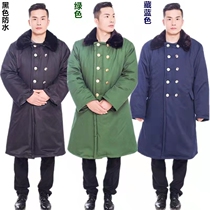 Military cotton great coat winter thickened male and female long style cold kullao security northeast green great coat wash and cold working clothes cotton padded jacket