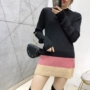 Winter Half Turtleneck Sweater Áo len dài tay Áo len Hàn Quốc Slim Thin Skinny Cổ áo len áo cardigan nữ dáng dài