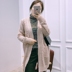 ~ Mới mohair dài vừa phải openwork đan áo len cardigan nữ áo len F áo len nữ mỏng dài tay Áo len