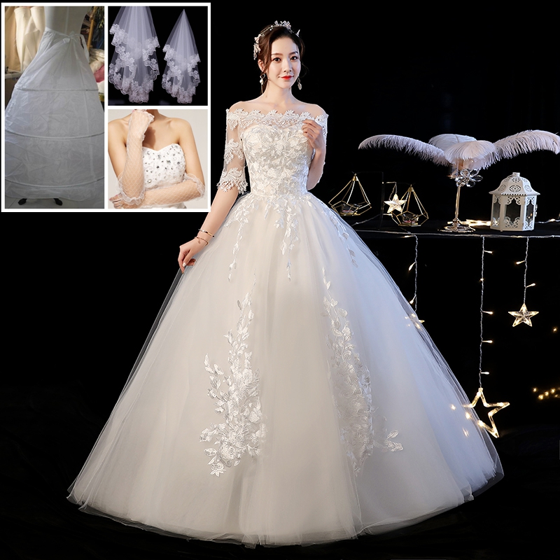  S+White wedding dress and 3 -piece set 090   + $3.14 