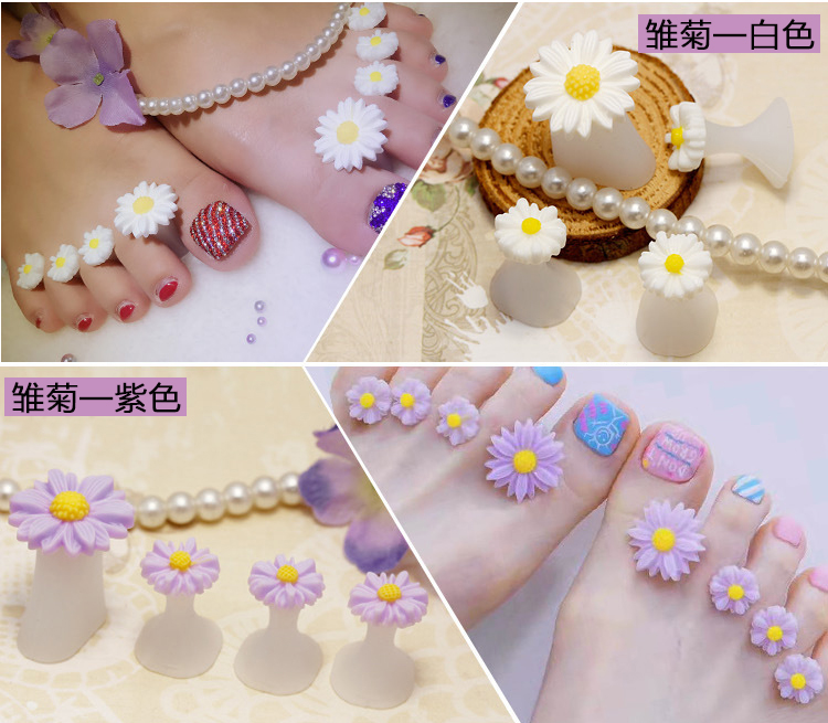 Móng tay Nhật Bản silicone chia ngón chân miếng bông tách ngón chân nhỏ daisy ngọc trai công cụ làm móng tay - Công cụ Nail dụng cụ làm nail