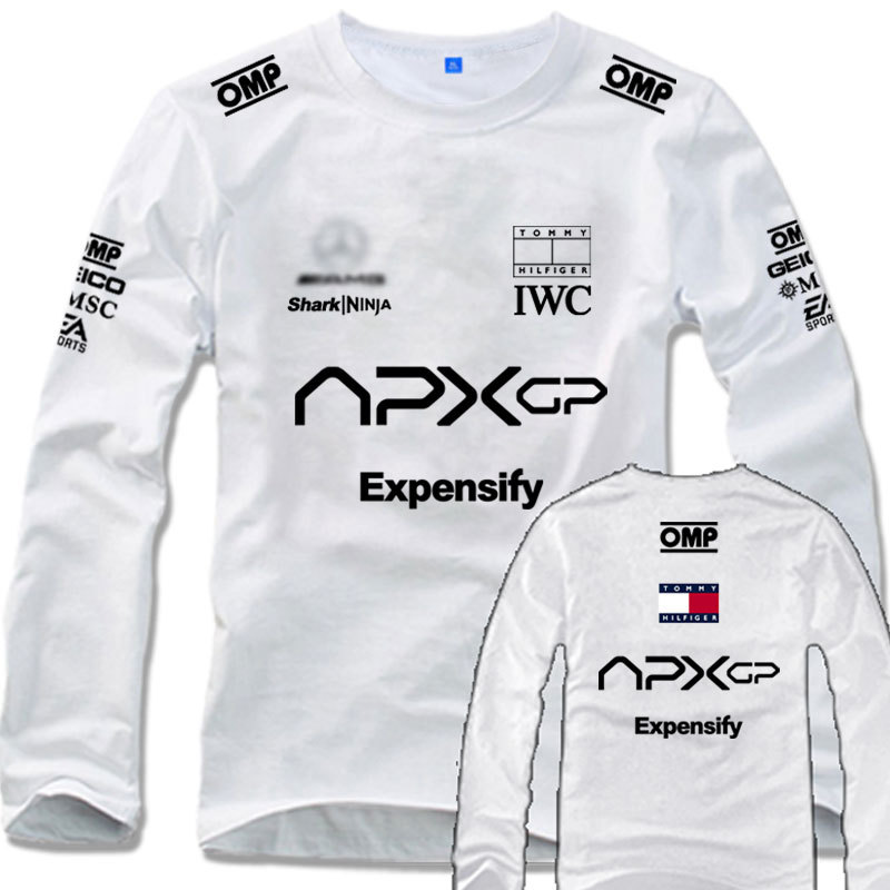 F1 Racing Movie Racer Apxgp Racing Suit Casual T-Shirt Pure Cotton Long-Sleeved T-Shirt Training Team Uniform
