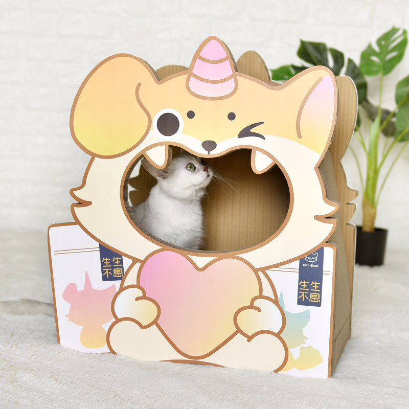 Eating cat scratching board endlessly