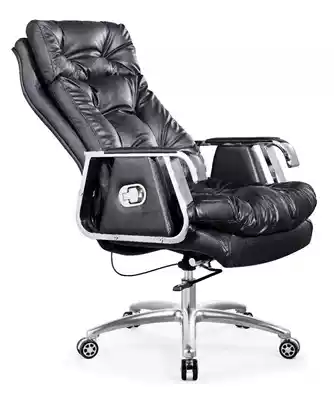 Simple luxury boss office chair Comfortable high back leisure rotating happy pulley seat leather big class recliner