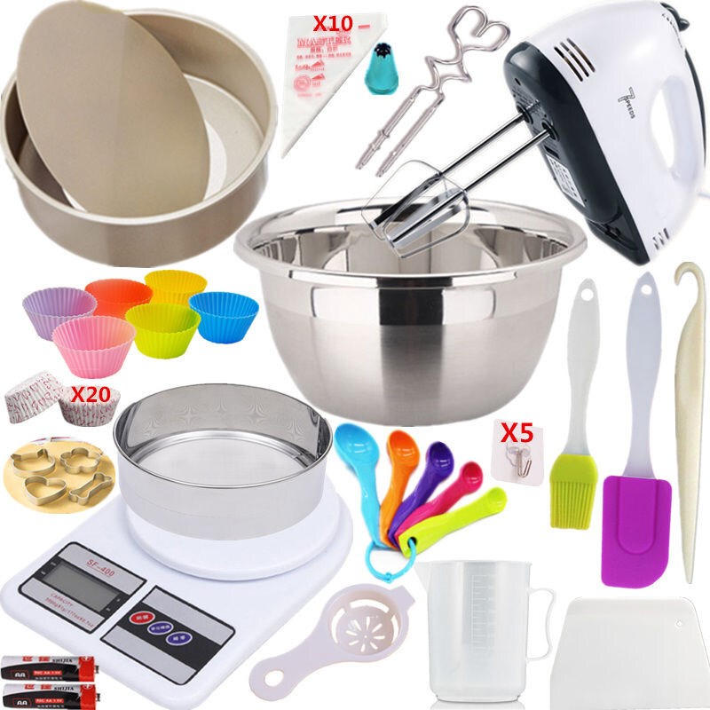 Baking Tool Set [Free Ten Gifts] Electric Egg Beater, Household Cream Mixer, Digital Scale, Cake Mold
