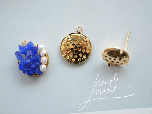 Серьги, подвеска, аксессуары ручной работы, 18 карат, золото 750 пробы