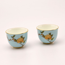 Yongfeng Source Madame Porcelain 2 Heads 25ML Yellow Wine Glass White Wine Cup for self-use Suits Gift Box