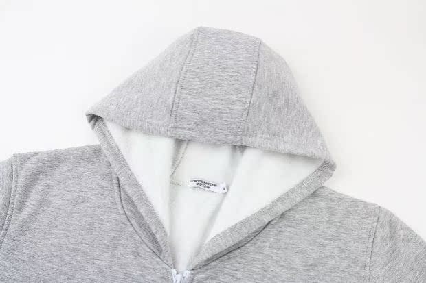 Mẫu nam và nữ cotton không nhung màu đơn giản trùm đầu có khóa kéo áo len cardigan áo len thể thao áo khoác len nam