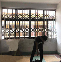 Foshan pull gate stainless steel sliding door white anti-theft window Balcony door Automatic electric door folding door entry door