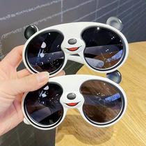 Adults and children sun silicone panda animal men and women treasure sunglasses fashion cartoon foreign style fashionable sun visor glasses