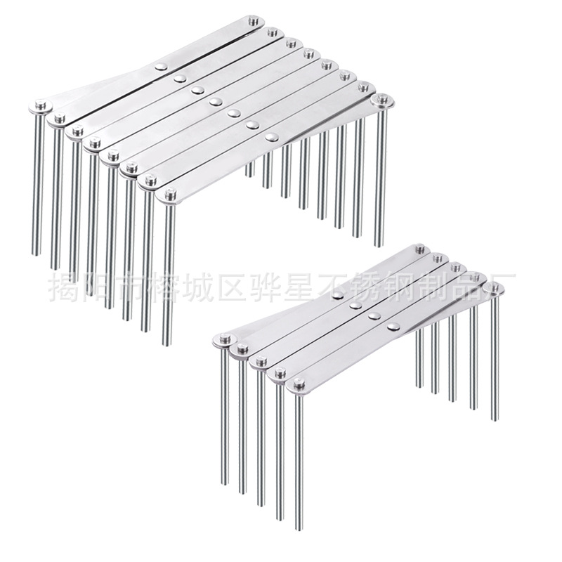 Stainless Steel Plate Rack Lid Shelf Side Release Retractable Folding Multipurpose Steam Rack Dining Room Home Kitchen Containing Rack-Taobao