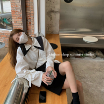 Summer home spring autumn removable doll collar French chic small shirt female design sense niche shirt