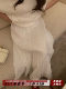 Summer French soft pleated ອອກ​ແບບ​ກະ​ໂປງ​ວ່າງ​ສໍາ​ລັບ​ແມ່​ຍິງ​ສີ​ຂາວ drape ຜ່ອນ​ຄາຍ​ການ​ເດີນ​ທາງ​ວັນ​ທີ skirt ຍາວ​