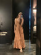 Xiajia pearl chiffon pleated drawstring suspender dress seaside resort style light luxury niche non-colliding long skirt