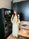 Summer home lace splicing temperament white skirt women's long 2026 new early spring design niche