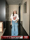 Xia Jia's design detachable butt curtain jeans for women, ແອວສູງ, ກະທັດຮັດ, ຊັ້ນໃນແບບເກົາຫຼີ, ໂສ້ງຂາຍາວຊື່.