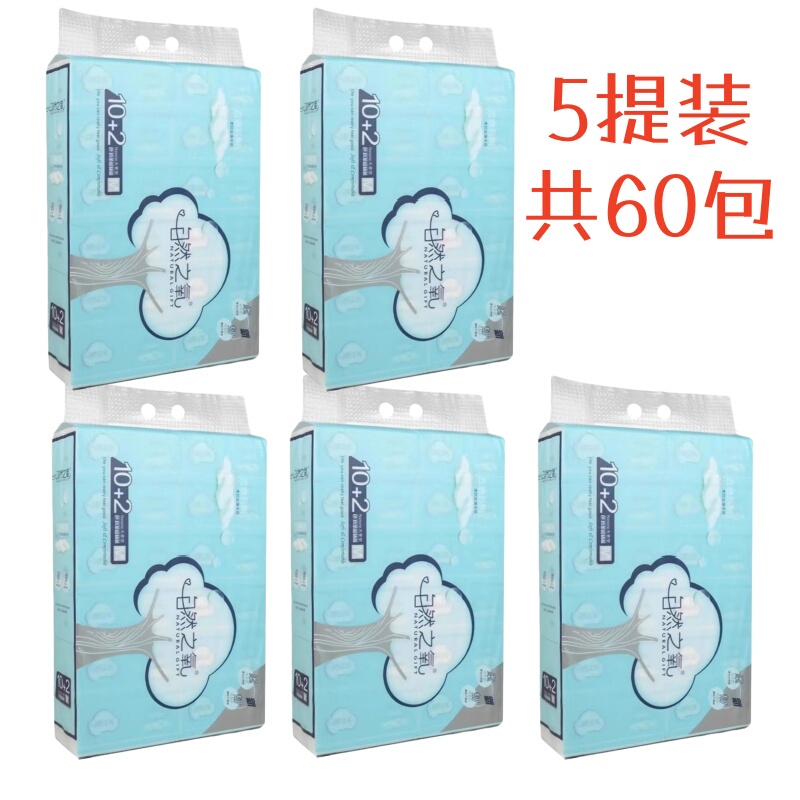 Nature's Oxygen 10+2 Tissue Paper, 12 Packs for Home and Commercial Use, 5-Ply, 400 Sheets, Thick and Flexible, Economical Pack, Whole Box of Napkins