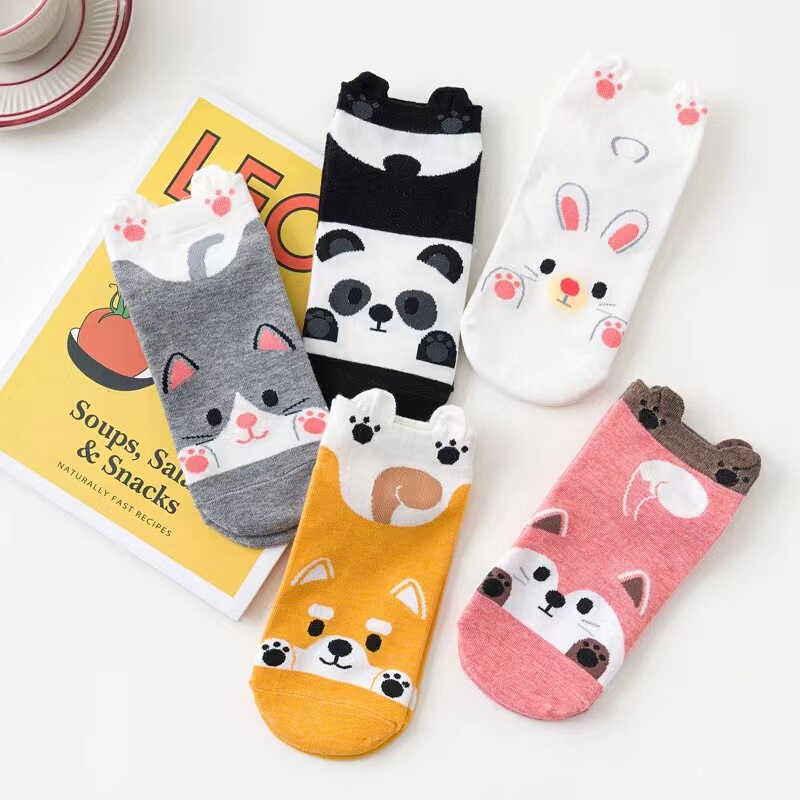 Women's Short Socks ins Trendy Low-Cut Autumn Korean Pure Cotton Cute Japanese and Korean Spring and Autumn Short Tube 3D Ear Boat Socks Women's Short Socks ins Trendy Low-Cut Autumn Korean Pure Cotton Cute Japanese and Korean Spring and Autumn Short Tube 3D Ear Boat Socks