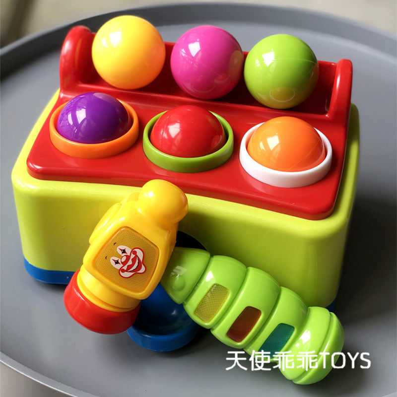 Montessori early education puzzle percussion piling table toys for infants and young children 1-2-3 years old Percussion toys Percussion music hammer