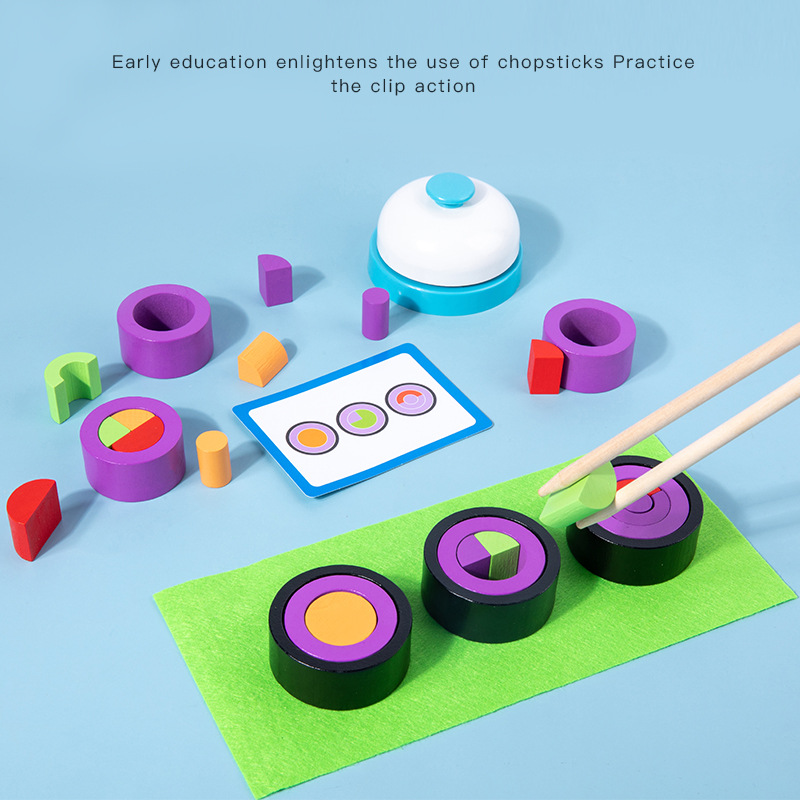 Children Wooden Kitchen Emulation Sushi Suit Toys Making Sushi Sushi Challenging multiperson interaction to battle table tours