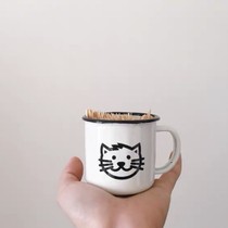 Enamel Cup Japanese cute childrens water Cup home drinking cup mug creative fall nostalgic coffee cup