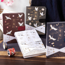 Qianhe hidden hand account book court crane magnetic buckle book student notebook diary retro style notebook hardcover book