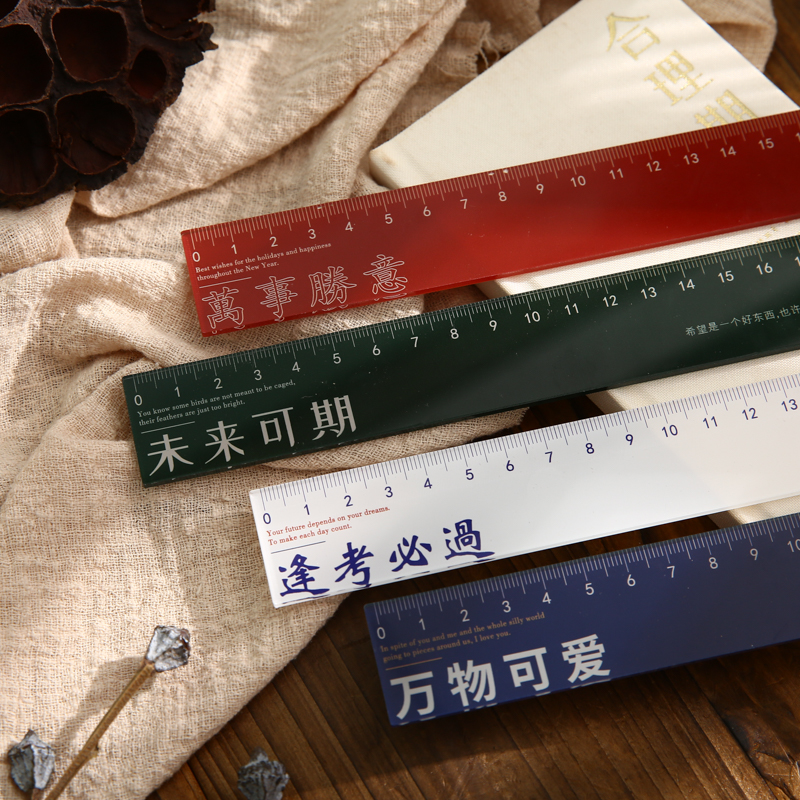 Motivite Words Ruler stationery State Wind Hand Ledger Drawing Scale Gauge Acrylic 15 20cm Student ruler