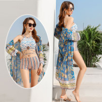 Couple swimsuit 2021 summer New ins Wind large size split Beach mens pants sunscreen seaside Conservative long skirt swimsuit