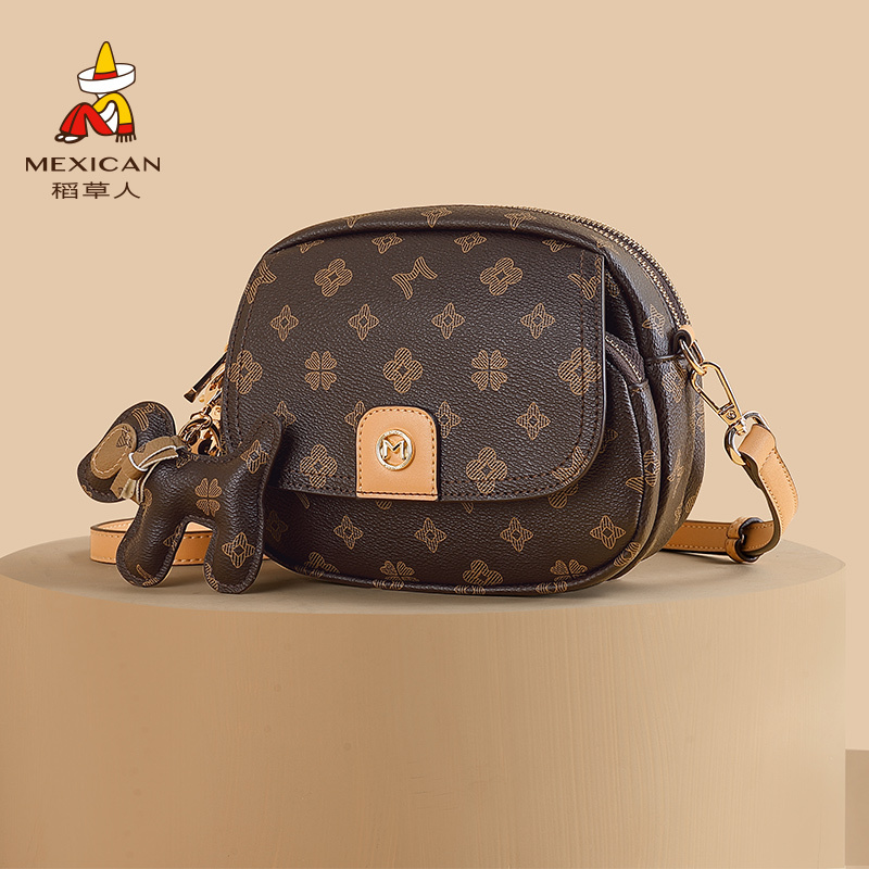 Scarecrow Women's Genuine Crossbody Bag Small Bag New Style Mom Bag Fashion Letter Monogram Versatile Shoulder Bag