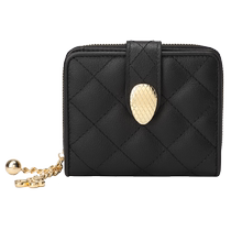 Rice Straw Man Wallet Woman 2024 New Bull Leather Rhombus Short Wallet Multifunction Multi-Position Zero Money Small Card Bag Woman