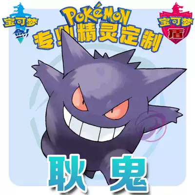 Switch寶可夢劍盾精靈交換定製6v閃光滿努力通訊進化 耿鬼