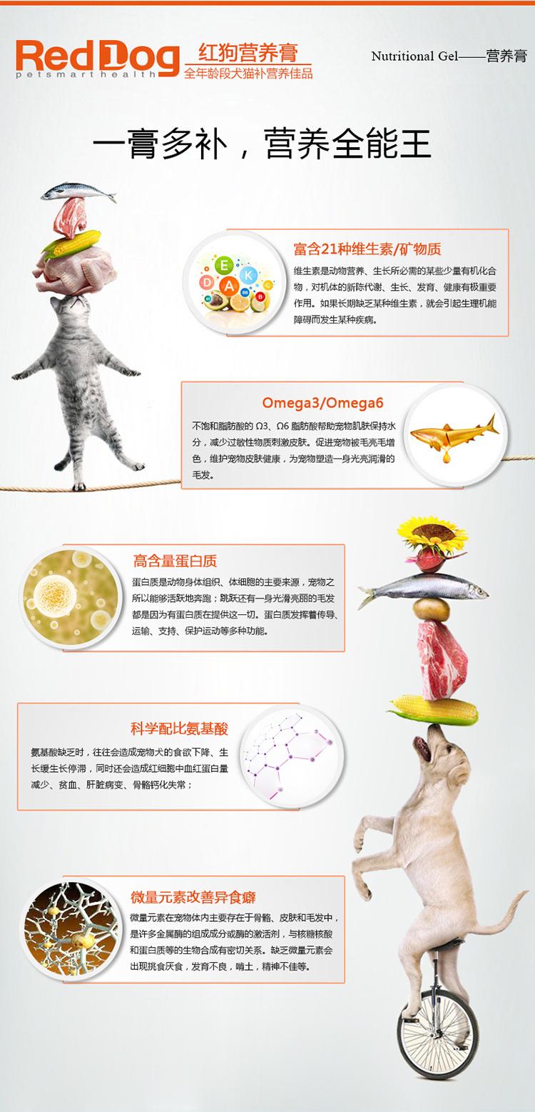 6.0RedDog Mỹ Red Dog Kem dinh dưỡng toàn diện Sản phẩm sức khỏe Chó mang thai Chó trẻ Kem mèo dinh dưỡng 120g 	sữa cho mèo con uống